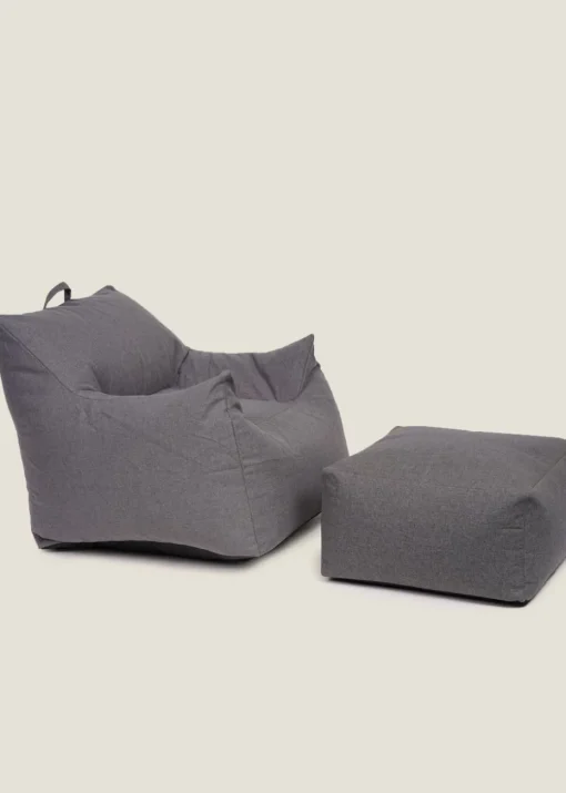 Kaikoo Grey Large Single Chair Luxury Brushed Polyester