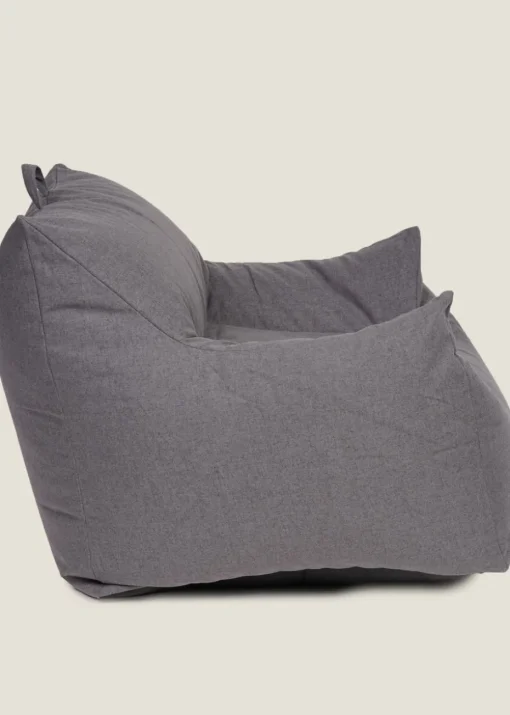 Kaikoo Grey Large Single Chair Luxury Brushed Polyester