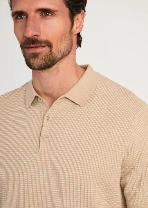 Kensington Eastside Stone Cotton Short Sleeve Button Up Polo Shirt