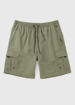 Khaki Cargo Swim Shorts