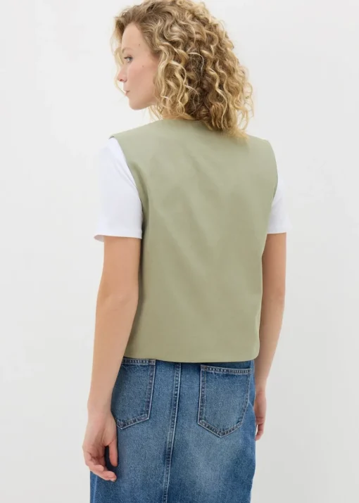 Khaki Embroidered Waistcoat