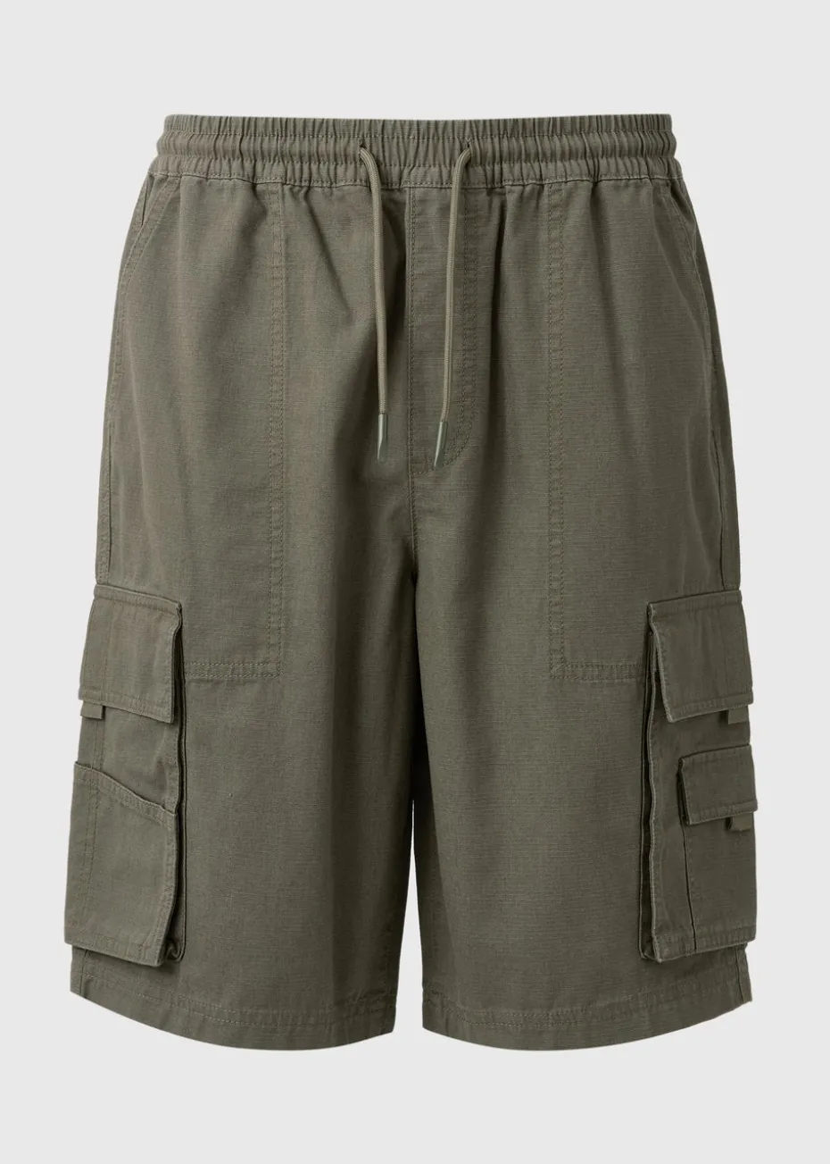 Khaki Multi Pocket Cargo Shorts