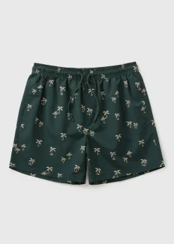 Khaki Palm Tree Swim Shorts