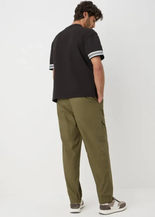 Khaki Parachute Cargo Trousers