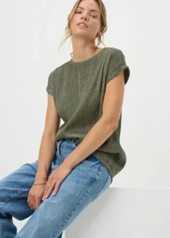 Khaki Sparkle Yarn Top
