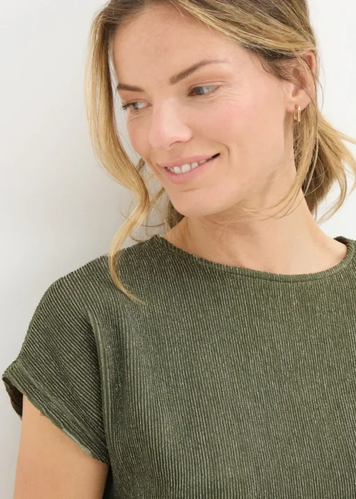 Khaki Sparkle Yarn Top