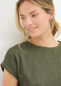 Khaki Sparkle Yarn Top