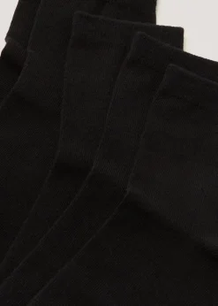 Kids 5 Pack Black Ankle Socks (Younger 6-Older 5.5)