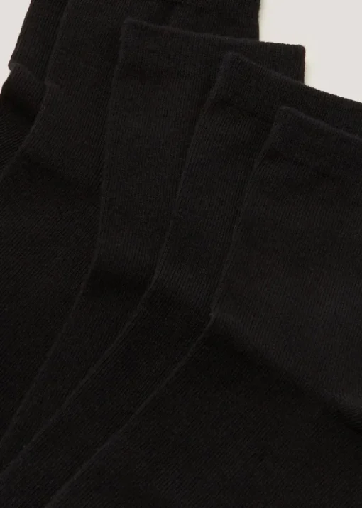 Kids 5 Pack Black Ankle Socks (Younger 6-Older 5.5)
