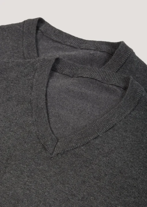 Kids 2 Pack Grey V-Neck School Jumpers (3-13yrs)