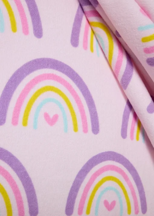 Kids Pink Rainbow Beach Towel