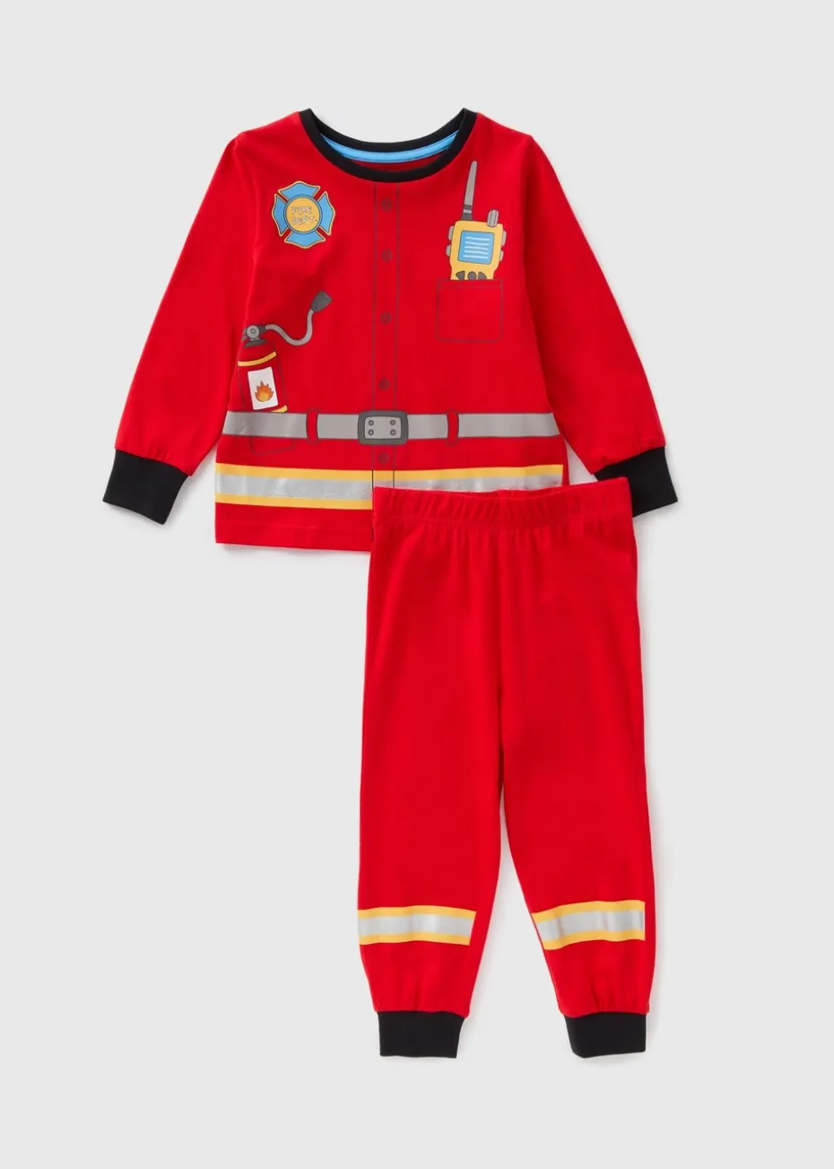 Kids Red Firefighter Pyjama Set (1-7yrs)