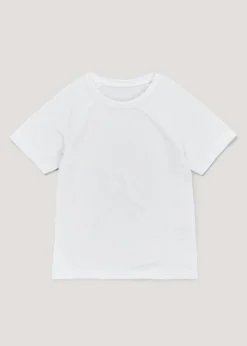Kids White School Sports T-Shirt (3-13yrs)