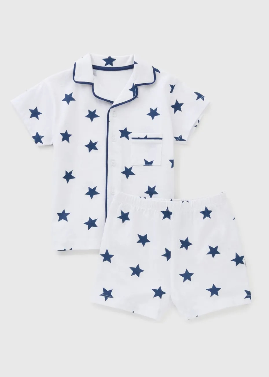 Kids White Star Pyjama Set (1-7yrs)