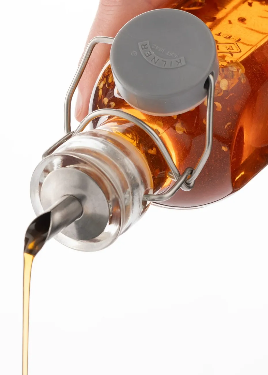 Kilner Set of 2 Oil Bottles & Metal Rack (300ml)