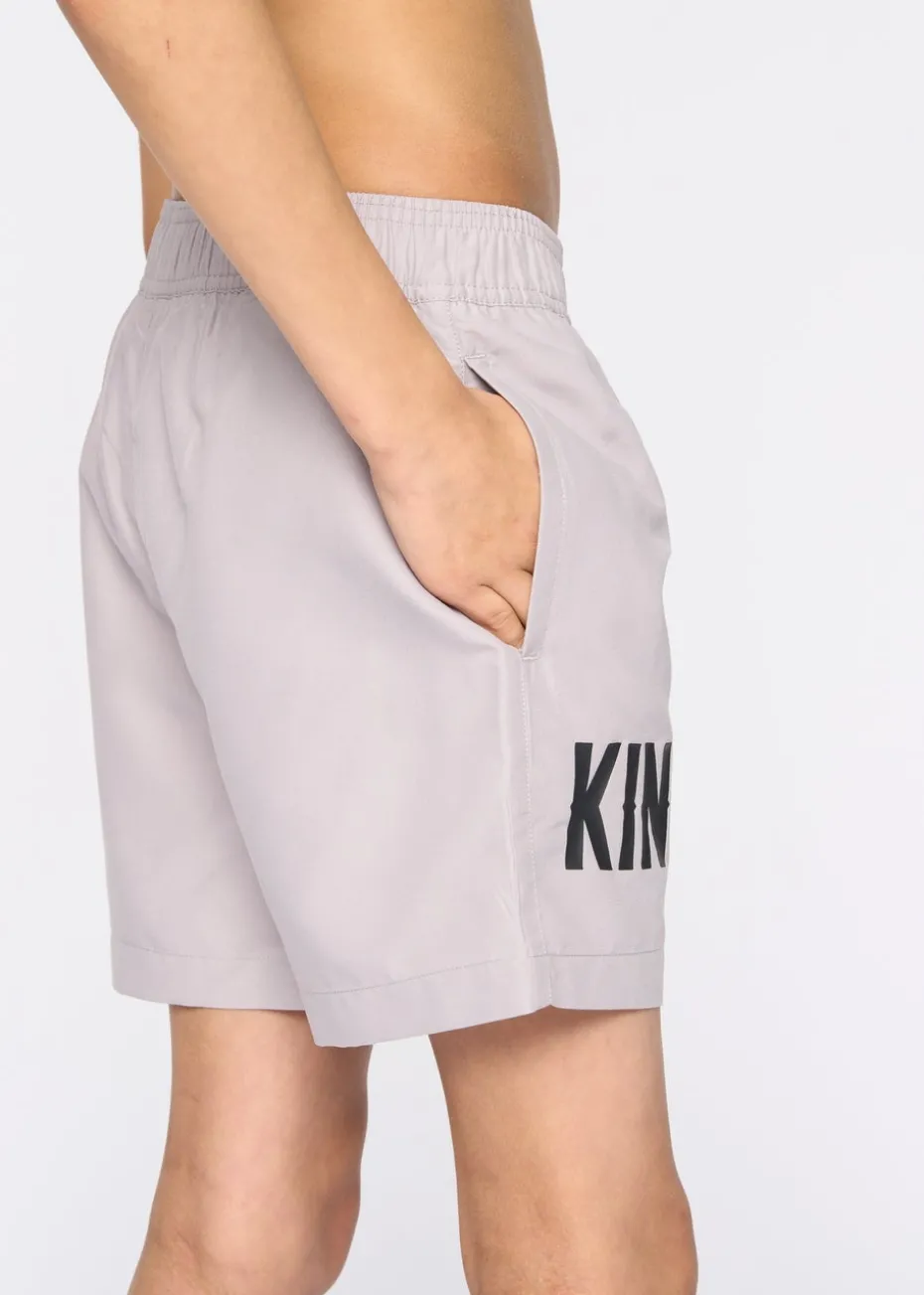 Kings Will Dream Ash Grey Tagged Swim Shorts (7-14 yrs)