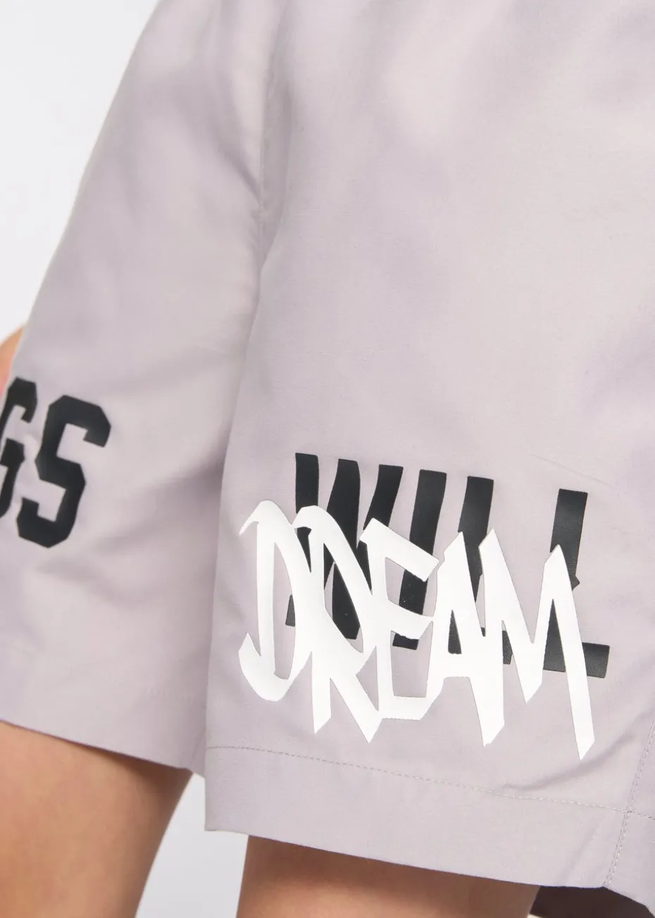 Kings Will Dream Ash Grey Tagged Swim Shorts (7-14 yrs)