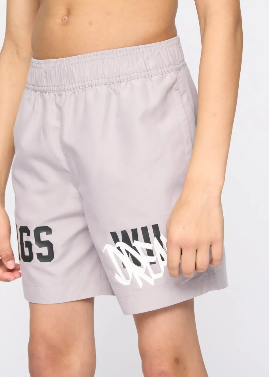 Kings Will Dream Ash Grey Tagged Swim Shorts (7-14 yrs)