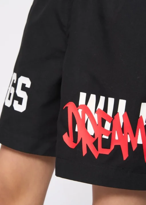 Kings Will Dream Black Tagged Swim Shorts (7-14 yrs)