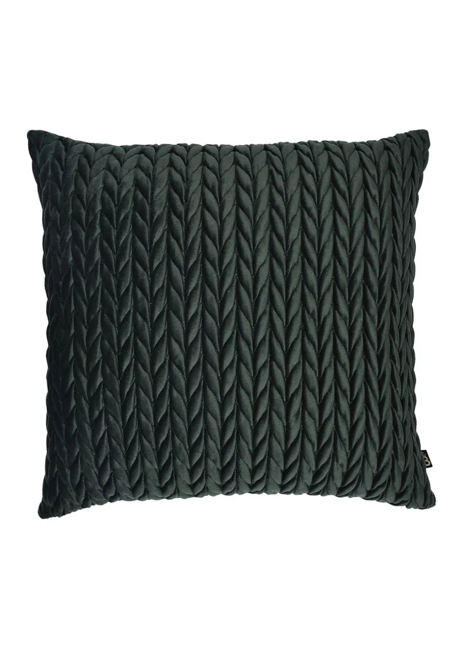 Laurence Llewelyn-Bowen Amory Velvet Green Filled Cushion (43cm x 43cm)