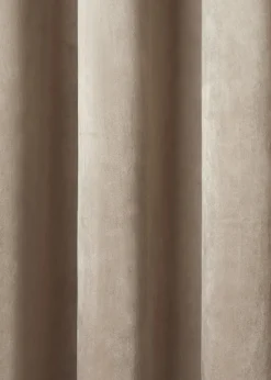 Laurence Llewelyn-Bowen Montrose Velvet Blackout Beige Eyelet Curtains