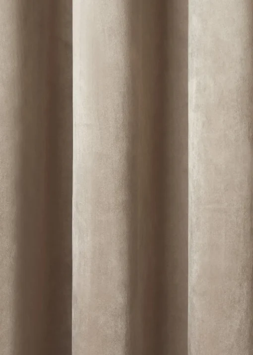 Laurence Llewelyn-Bowen Montrose Velvet Blackout Beige Eyelet Curtains