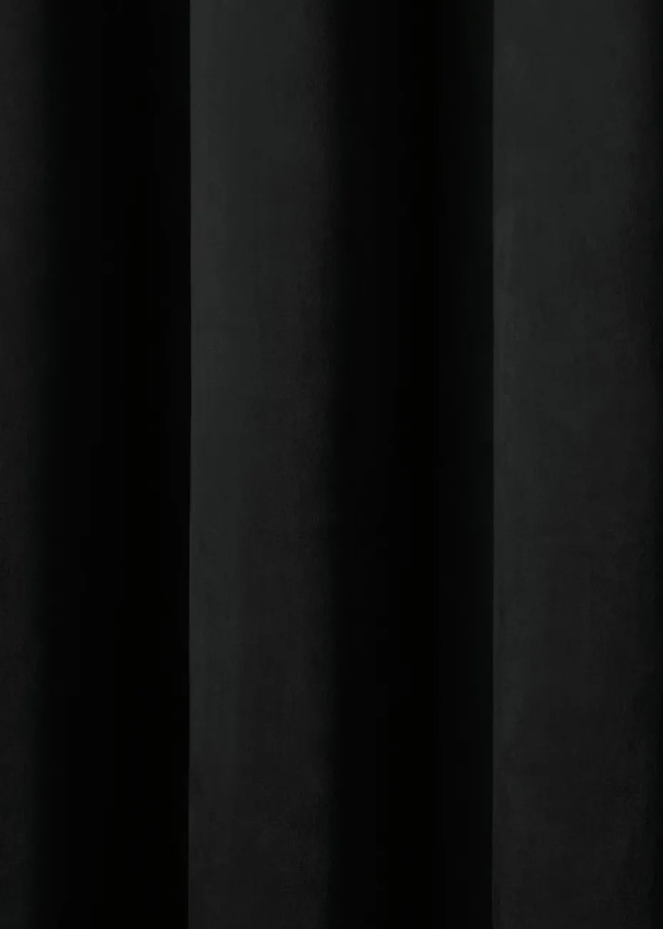 Laurence Llewelyn-Bowen Montrose Velvet Blackout Black Eyelet Curtains