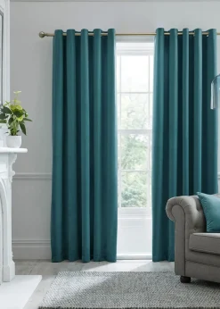 Laurence Llewelyn-Bowen Montrose Velvet Blackout Blue Eyelet Curtains
