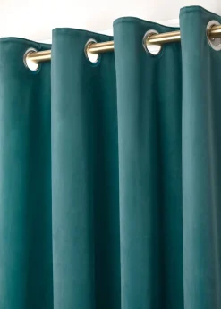 Laurence Llewelyn-Bowen Montrose Velvet Blackout Blue Eyelet Curtains