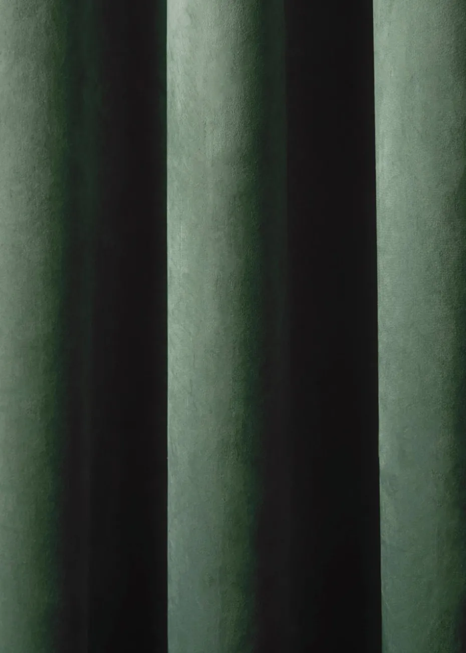 Laurence Llewelyn-Bowen Montrose Velvet Blackout Green Eyelet Curtains