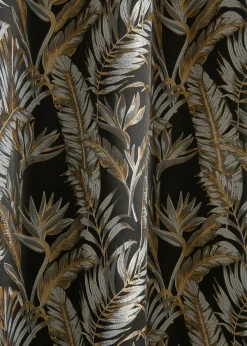 Laurence Llewelyn-Bowen Paradise Palm Jacquard Black Eyelet Curtains