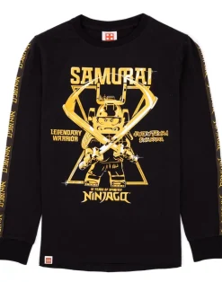 Lego Boys Black Samurai Warrior Graphic Long Sleeved T-Shirt (3 - 12 Years)