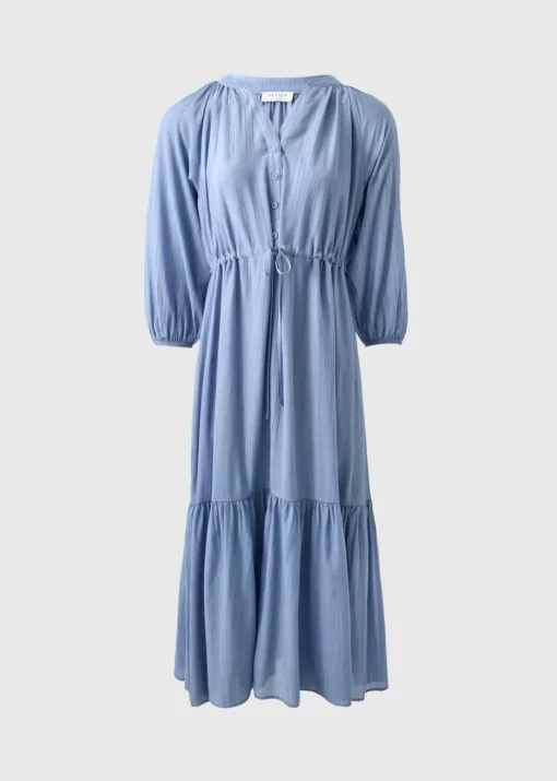 Light Blue Raglan Midi Shirt Dress