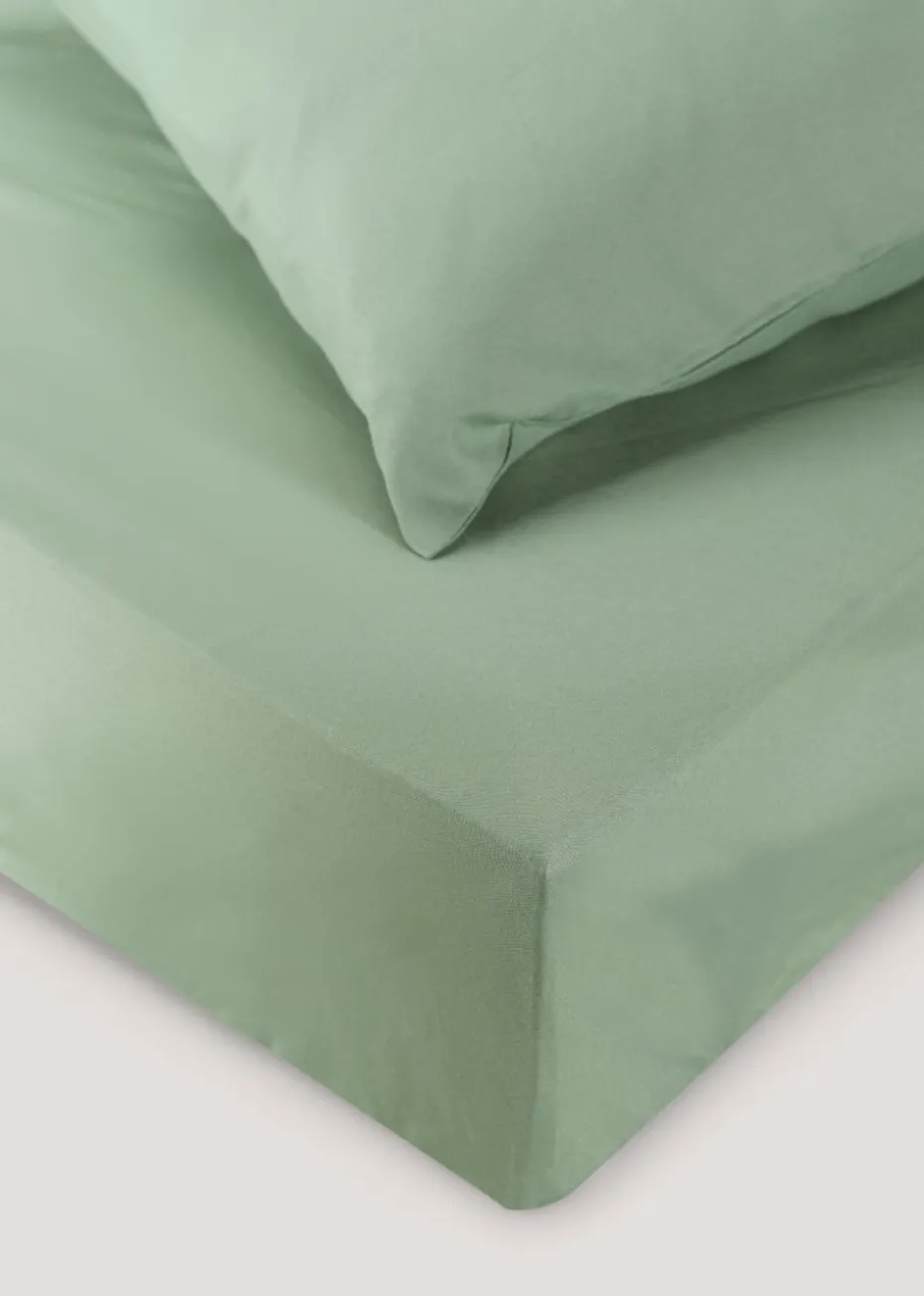 Light Green Super Soft Fitted Bed Sheet & Pillowcase Bundle