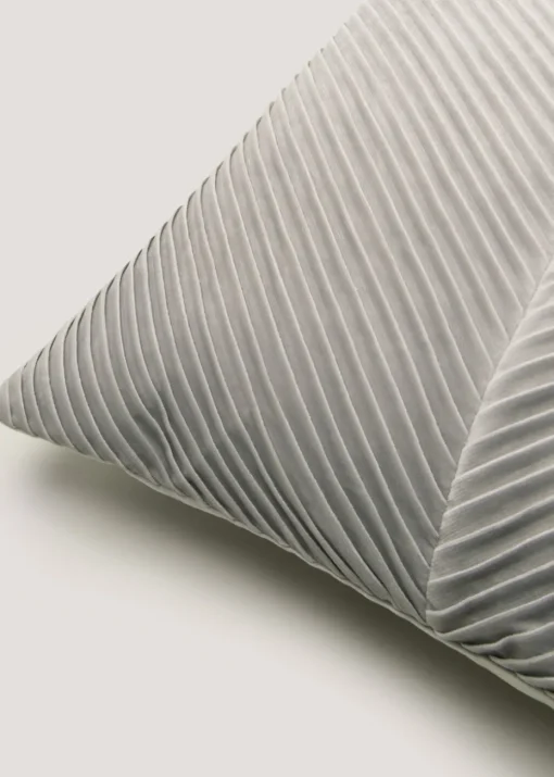 Light Grey Pleated Velvet Cushion