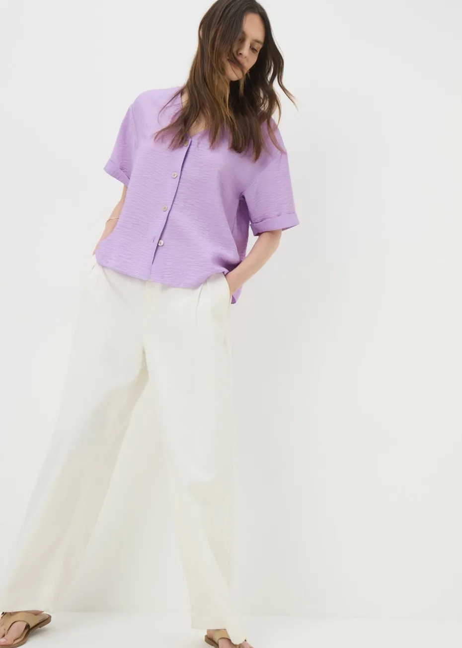 Lilac Airflow V Neck Shirt