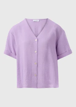 Lilac Airflow V Neck Shirt