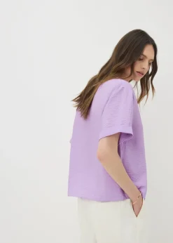 Lilac Airflow V Neck Shirt