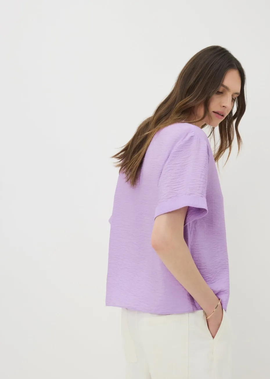 Lilac Airflow V Neck Shirt