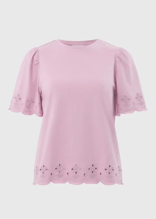 Lilac Floral Cut Out T-Shirt