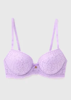 Lilac Floral Lace Bra