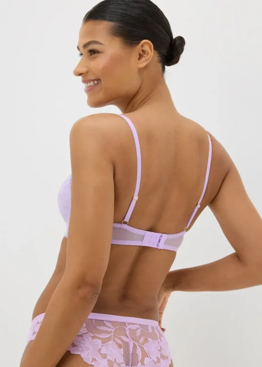 Lilac Floral Lace Bra