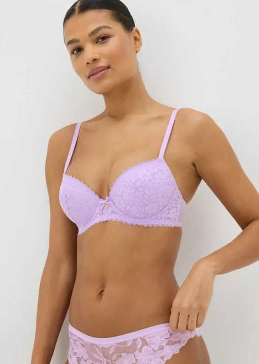 Lilac Floral Lace Bra