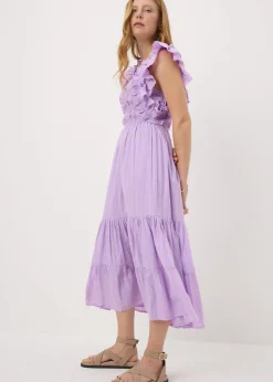 Lilac Frill Midi Dress
