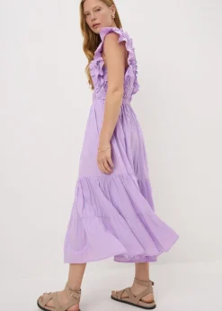 Lilac Frill Midi Dress