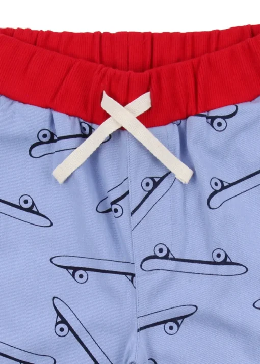 Lilly & Sid Blue Skateboard Print Shorts (24 Months- 8 Years)