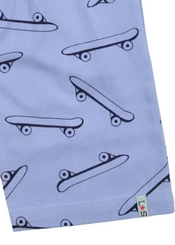 Lilly & Sid Blue Skateboard Print Shorts (24 Months- 8 Years)
