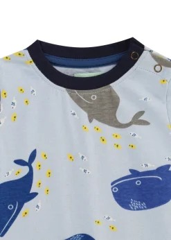 Lilly & Sid Multi Blue Whale Print Romper (0-12 Months)