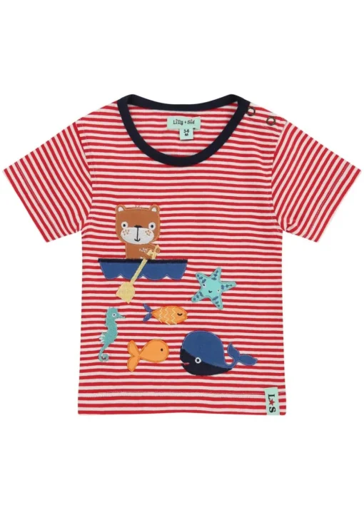 Lilly & Sid Multicoloured Lilly On The Boat Applique Top & Short Set (0- 24 Months)