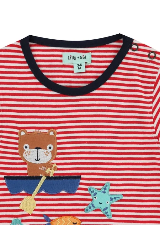 Lilly & Sid Multicoloured Lilly On The Boat Applique Top & Short Set (0- 24 Months)